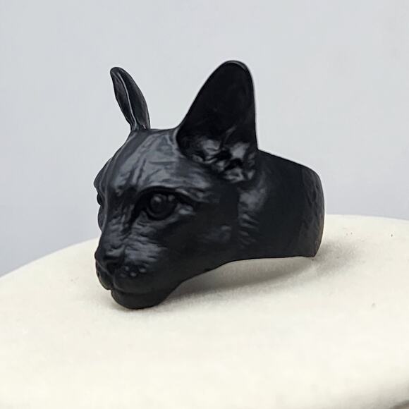 Salem Black Metal Kitty Cat Ring - Picture 6 of 10